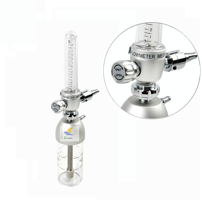medical oxygen flowmeter with humidifier bottle